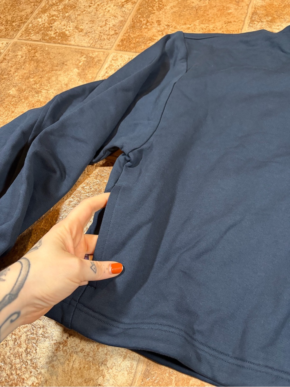 NWT Lululemon Cotton Terry Tennis Half Zip (True Navy) Size XL - Picture 7 of 10
